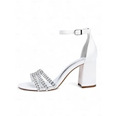 baratos cocktail-sandálias femininas de salto bloco de cetim roxo com tiras de strass - sapatos sociais elegantes e abertos para coquetéis e ocasiões formais