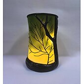 זול תאורה מקורה-מנורת סביבה בהשראת טבע יער מנורת שולחן סביבה ביער לקריאה עץ שרף צנצנת תאורת לד לסלון חדר שינה עיצוב משרד ביתי