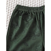 olcso Szettek-2 darab Kisgyermek Fiú Póló és nadrágok Felszerelés Dinoszaurus Hosszú ujj Crewneck Készlet Iskola Divat Napi Ősz Tél 4-7 év Katonai zöld