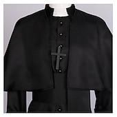 economico Outfit-Retrò Vintage Medievale Rinascimento Cappotto Costume di fantasia Prete Costume Per uomo Halloween Carnevale Performance LARP Fiera Rinascimentale Adulti Body / Tutina