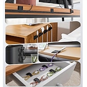 economico Contenitori per abbigliamento-50 fascette autoadesive in velcro per impieghi gravosi – nere, grigie &amp;scrivania bianca multiuso &amp;cinghie per la gestione dei cavi da ufficio, organizer in nylon