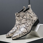 abordables Bottes de Costume-Bottines Chelsea à bout pointu en similicuir imprimé serpent pour homme – Chaussures de soirée, de scène et de soirée