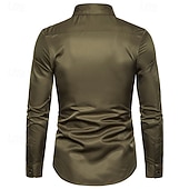 abordables camisa con botones para hombre-Hombre Camisa Camisa de verano Camisa casual Abotonar la camisa Negro Vino Verde Ejército Manga Larga Plano Diseño Vacaciones Hawaiano Botones Ropa Mezcla de Algodón Moda Casual Cómodo