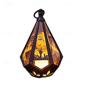 tanie Halloween w pomieszczeniu-1 szt. 16 * 9,6 cm elektroniczna świeca LED na Halloween, przenośna lampa wisząca w kształcie latarni, lampa dekoracyjna na biurko, lampka nocna na imprezę wewnątrz i na zewnątrz LR1130 * 3 baterie