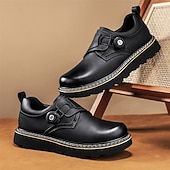 baratos Sapatos Casuais Slip-On-sapatos de trabalho casuais marrons masculinos – sola antiderrapante durável, fecho de trava fácil, design de cano baixo confortável para uso diário, escritório e atividades ao ar livre