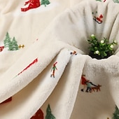 baratos Roupa de Cama de Natal-Cobertor de Lã Cobertor Quente com Impressão de Natal Cobertor para Cochilo Aconchegante com Caixa de Presente
