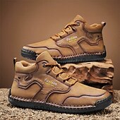 abordables Bottes-Chaussures de travail décontractées kaki pour hommes, baskets d&#039;extérieur à lacets durables avec semelle antidérapante pour la randonnée, le camping, la conduite et les activités quotidiennes