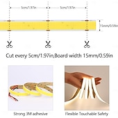 Недорогие Светодиодные ленты-Светодиодная лента COB шириной 24 В, 15 мм, 24 Вт, 960 светодиодов/м, 30 мм, 40 Вт, 1600 светодиодов/м, с высокой яркостью и большой светящейся поверхностью, с регулировкой яркости для помещений, не