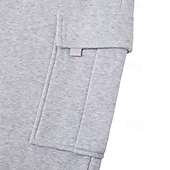 cheap Cargo-Men's Cargo Sweatpants Sweatpants Fleece Pants Joggers Trousers Drawstring Elastic Waist Multi Pocket Solid Color Windproof Outdoor Full Length Daily Streetwear Fashion Classic Style Loose Fit Black