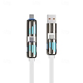 economico Luci decorative-Cavo di ricarica USB 4 in 1, ricarica rapida max 60 W per connettori USB C/USB-A/Type-C/Lightning, cavo indicatore LED per iPhone 17/16/15, Samsung iPad Android MacBook Power Bank
