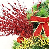 olcso Koszorúk, Girlandok és Díszek-15 db karácsonyi csillámos dísz, arany csillogó golyók és fényes bogyók, műpisztácia karácsonyfára, ünnepi parti dekoráció