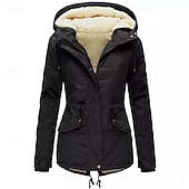 ieftine Parka de iarnă-Pentru femei Palton de iarnă Sacou Comfortabil Respirabil Fermoar Buzunar Casual Simplu Vacanță Stradă Casual Purtare Zilnică Fermoar Scurt Regulat Capișon Fit regulat Manșon Lung Îmbrăcăminte