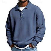 Herre Vaffel poloskjorter Golf skjorte Sport & Utendørs Avslappet Knaphul Langermet Gatemote Kul عادي Klassisk Stil Med Tekstur Høst Vår & Vinter Normal Aprikos Hvit Lysegrønn Militærgrønn Rød Navyblå billige Klassisk poloskjorte for menn-Herre Vaffel poloskjorter Golf skjorte Sport & Utendørs Avslappet Knaphul Langermet Gatemote Kul عادي Klassisk Stil Med Tekstur Høst Vår & Vinter Normal Aprikos Hvit Lysegrønn Militærgrønn Rød Navyblå