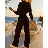 economico Tute da ginnastica-Per donna Abiti da 2 pezzi Tuta da ginnastica lounge Con zip Tinta unita Completo Abbigliamento Autunno Nero Vino Lavoro All'aperto Viaggio Leggero Di tendenza Manica Lunga Sport Abbigliamento