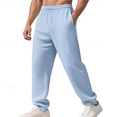 お買い得  スウェットパンツ-男性用 スウェットパンツ ワイドレッグスウェットパンツ ズボン カジュアルパンツ オープンボトムスウェットパンツ ジャカード ドローストリング 弾性ウエスト 平織り 吸汗性 高通気性 全長 スポーツ・アウトドア カジュアル 日常 ファッション ストリートファッション ブラック ホワイト 伸縮性あり