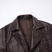 economico Trench da uomo-Per uomo Trench in finta pelle Cappotto da marinaio Trench Vacanza Quotidiano Primavera Autunno PU Antivento Capispalla Abbigliamento Moda Classico Semplice Tasca Bavero Monopetto