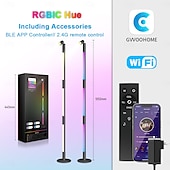 cheap Smart Home Lights-Corner Floor Lamp RGB, LED Floor Lamp with Music Sync and 16 Million DIY Colors, App &amp; Remote Control, Color Changing Modern Smart Corner Lamp for Bedroom Living Room