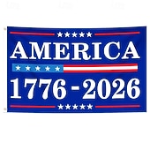  Bandeira do 250º aniversário dos EUA de 1776 a 2026, 3x5 pés, decoração patriótica americana para áreas externas, quintal, jardim, casa ou comemoração do Dia da Independência