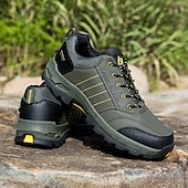 cheap Casual Sneakers-Men's Waterproof Non Slip Hiking Shoes, Durable Outdoor Trekking Sneakers with Shock Absorption Sole for Climbing, Camping and Trail Running