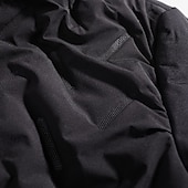 cheap Men's Downs &amp; Parkas-Men's Winter Jacket Quilted Jacket Fleece Jacket Parka Pocket Polyster Fleece lined Vacation Daily Wear Date Regular Fashion Casual Comfortable Thermal Warm Fall Winter Solid / Plain Color Black