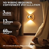 economico luci di Natale all&#039;aperto-Luce notturna a LED intelligente con sensore di movimento PIR, lampada da parete portatile magnetica, 3 modalità di illuminazione, installazione wireless per terrazza, ingresso, camera da letto,