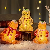 ieftine lumini de Crăciun de interior-Crăciun drăguț om de turtă dulce lumină strălucitoare om de zăpadă Crăciun alimentat cu baterii ornamente de Crăciun cadou de Anul Nou decorațiuni interioare