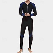 abordables Lycra de surf-Homme Maillots de bain intégraux Combinaison Fine UPF50+ manche longue Maillot de Bain ​fermeture éclair sur le devant Natation Plongée Surf Plongée en apnée Patchwork Été Printemps Automne