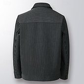 abordables Vestes Décontractées-Homme Veste Légère Veste Cargo Veste Décontractée Vacances Quotidien Respirant Avec Poches Printemps Automne Rayure Mode Classique Revers Régulier Noir Café Veste