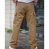 economico Pantaloni cargo-Per uomo Pantaloni Cargo Pantaloni Multi-tasche Tasca con Patta Semplice Indossabile All&#039;aperto Quotidiano Campeggio &amp; Escursionismo Moda Classico Nero Verde militare