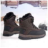 tanie Buty zimowe i śniegu-męskie zimowe buty śniegowe z podszewką z futra, wodoodporne, ocieplane, sznurowane, do użytku na zewnątrz, na zimne dni