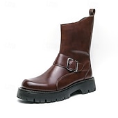 Χαμηλού Κόστους Φόρεμα μπότες-ανδρικές μπότες μόδας από PU δέρμα μεσαίου μεγέθους και αγκράφα | χοντρή σόλα για αστικό στυλ και ανθεκτικότητα