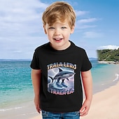 billiga Pojkens 3D Sporter &amp; Spel-Pojkar 3D Tecknat T-shirt Kortärmad Sommar Vår Mode Grundläggande Barn 4-12 år Rund hals Utomhus Ledigt Dagligen Normal