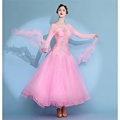 Χαμηλού Κόστους Ανταγωνιστικά Ρούχα-γυναικείο φόρεμα βαλς με μακριά μανίκια, μοντέρνο φόρεμα χορού, φορέματα διαγωνισμών, ένδυση παράστασης