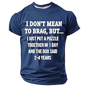  Camiseta gráfica divertida para hombres "No pretendo presumir pero armé un rompecabezas en 1 día y la caja decía 2-4 años" camiseta hobby de manga corta