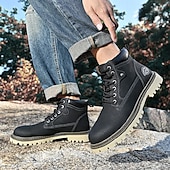 Недорогие Рабочие ботинки-Классические мужские рабочие ботинки для улицы – прочные ботинки на шнуровке с нескользящей подошвой и амортизирующей стелькой для строительства, сельского хозяйства и повседневной носки