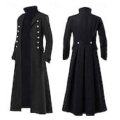 economico Capispalla-Retrò Vintage Punk &amp; Gotico Medievale Cappotto Trench Vampiro Costume Per uomo Halloween Carnevale Feste Casual Quotidiano Fiera Rinascimentale Adulti Cappotto