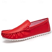 preiswerte Sneaker für Herren-Rote Slipper aus Kunstleder für Herren – leichte Freizeitschuhe für den Alltag und auf Reisen