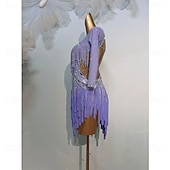 abordables robe de compétition-Danse Latine Robe Gland Épissage Femmes Performance Entraînement manche longue Haut Spandex