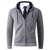 preiswerte Herren Strickjacke-Herren Pullover Kleid Pullover Strickjacke Reißverschluss-Pullover Strickpullover Gerippt Stricken Normale Oberteile Gestrickt Gerippt Einfach Mit Kapuze Mode Schals Lässig Alltagskleidung Bekleidung
