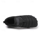 abordables Botas de invierno y nieve-Botas de nieve cálidas de invierno sin cordones para hombre con suela antideslizante, diseño acolchado informal para caminar al aire libre, viajar en climas fríos y uso diario.