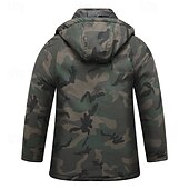 billige Fleece og 3 i 1 jakker-Herre Turjakke Fleece-jakke Pufferjakke Termisk sett Bomull Vinter utendørs Kamuflasje Hold Varm Topper Grønn Kakifarget