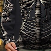 billiga Pojkes Halloween kostymer-Halloween Pojkar 3D Dödskalle Tröja Långärmad Vår Höst Mode Grundläggande Barn 4-12 år Rund hals Utomhus Ledigt Dagligen Normal