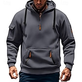 economico Felpa Tattica-Per uomo Felpa con cappuccio Felpa con cappuccio e zip corta Felpa con cappuccio tattica Nero Borgogna Blu marino Cachi Grigio chiaro Con Cappuccio Semplice Cerniera Sport &amp; Outdoor Casuale Quotidiano
