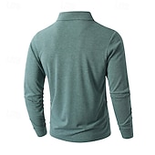 levne Pánské klasické polo-Pánské Golfová košile Golfové polokošile Ležérní Práce Klopa Dlouhý rukáv Základní Moderní Bez vzoru Knoflíky Jaro Podzim Běžný Černá Bílá Trávová zelená Růžová Světle modrá Šedá Golfová košile