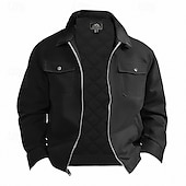 economico Giubbotti Cargo-Per uomo Giacca Cargo Giacca Casual Parka Vacanza Quotidiano Caldo Tasca Autunno Inverno Semplice Moda Classico Bavero Regolare Nero Blu marino Marrone Verde Cachi Giacca