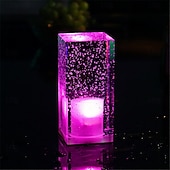economico Luci decorative-Lampada da tavolo a bolle di cristallo acrilico a led, creativa, personalizzata, per ristorante, atmosfera KTV, lampada da comodino, piccola luce notturna, lampada da tavolo decorativa, ricarica USB,