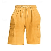 cheap Casual Shorts-Men's Shorts Summer Shorts Casual Shorts Corduroy Shorts Drawstring Pocket Elastic Waist Plain Comfort Breathable Short Outdoor Vacation Sport Casual Navy Blue