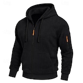 economico Felpa Tattica-Per uomo Felpa con cappuccio Felpa con cappuccio a zip intera Velluto a coste Felpa con cappuccio tattica Nero Bianco Verde militare Rosso Borgogna Con Cappuccio Semplice Testurizzato Sport &amp; Outdoor
