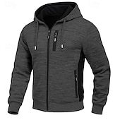 abordables Hoodie Tactique-Homme Sweat à capuche Sweat à capuche zippé intégral Sweat à capuche en polaire Sweat à capuche tactique Noir Blanche Vert Véronèse Rouge Bordeaux bleu marine À capuche Uni Fermeture éclair Sport