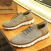 economico Sneakers Casual-scarpe da ginnastica Oxford traspiranti da uomo in maglia – scarpe casual leggere con finiture in pelle di vacchetta per camminare, indossare ogni giorno e viaggiare